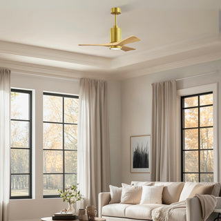 Patricia-3 42" Ceiling Fan in Brushed Brass