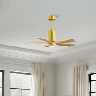 Patricia-5 42" Ceiling Fan in Brushed Brass