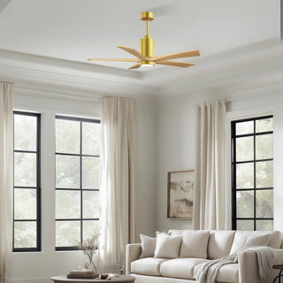Patricia-5 52" Ceiling Fan in Brushed Brass