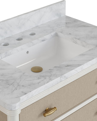 Aster Vanity with Rectangular Undermount Sink in Off-White/Fog/Natural/White/Polished Brass