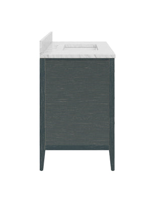Santos Vanity with Rectangular Undermount Sink in Vintage Navy/Natural/White/Brushed Brass/Polished Nickel