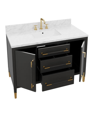 Verona Vanity with Rectangular Undermount Sink in Black/Natural/White/Champagne