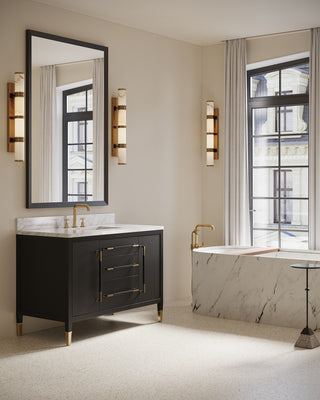 Verona Vanity with Rectangular Undermount Sink in Black/Natural/White/Champagne