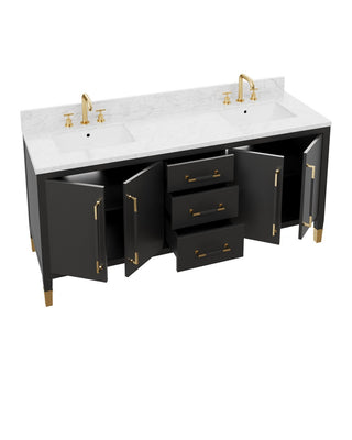 Verona Vanity with Rectangular Undermount Sink in Black/Natural/White/Champagne
