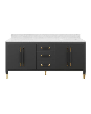 Verona Vanity with Rectangular Undermount Sink in Black/Natural/White/Champagne