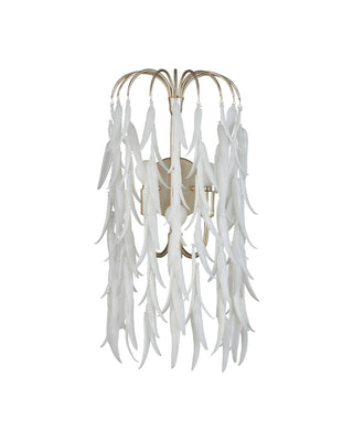 Glen Arbor Three Light Wall Sconce in White/Contemporary Silver Leaf/Contemporary Silver