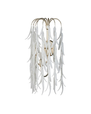 Glen Arbor Three Light Wall Sconce in White/Contemporary Silver Leaf/Contemporary Silver