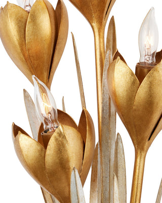 Hortensia Four Light Wall Sconce in Contemporary Gold Leaf/Contemporary Gold/Contemporary Silver Leaf