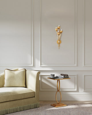Hortensia Four Light Wall Sconce in Contemporary Gold Leaf/Contemporary Gold/Contemporary Silver Leaf