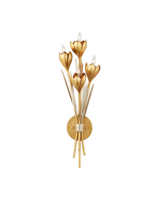 Hortensia Four Light Wall Sconce in Contemporary Gold Leaf/Contemporary Gold/Contemporary Silver Leaf