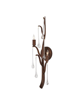 Morning Grove Two Light Wall Sconce in Rhine Gold/Clear