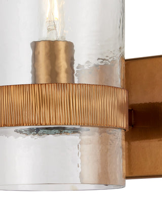 Sudeley One Light Wall Sconce in Clear/Satin Brass