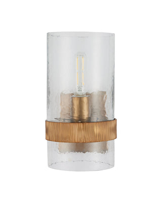 Sudeley One Light Wall Sconce in Clear/Satin Brass