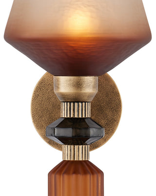 Mandeville One Light Wall Sconce in Butter Rum Sandbar/Matte Ombre/Deep Gray/Antique Gold