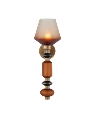 Mandeville One Light Wall Sconce in Butter Rum Sandbar/Matte Ombre/Deep Gray/Antique Gold