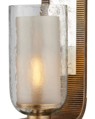 Wynyard One Light Wall Sconce in Clear/Frosted/Antique Mirror/Antique Gold