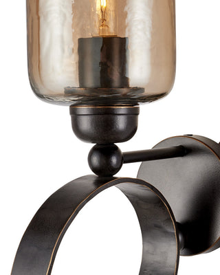 Wemyss One Light Wall Sconce in Gilded Oak/Smoke