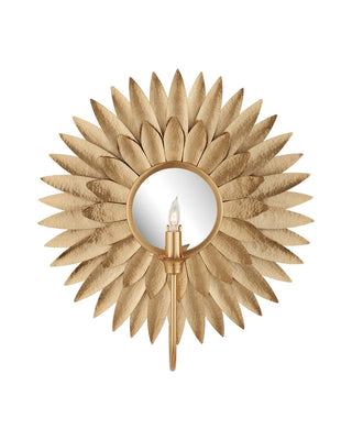 Plumage One Light Wall Sconce in Antique Brass/Mirror