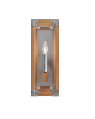 Boyd One Light Wall Sconce in Natural/Polished Nickel