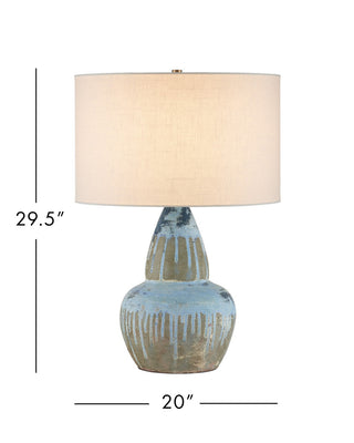 Catania One Light Table Lamp in Antique Blue Drip