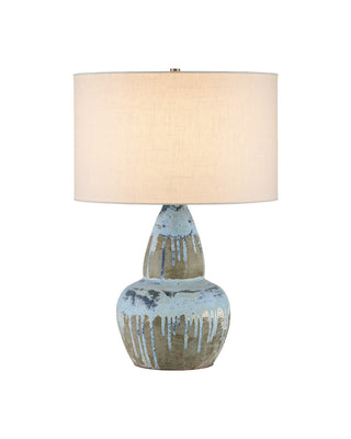 Catania One Light Table Lamp in Antique Blue Drip