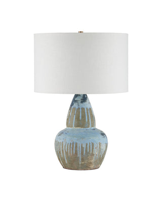 Catania One Light Table Lamp in Antique Blue Drip