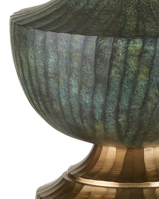 Djinn One Light Table Lamp in Verdigris/Antique Brass