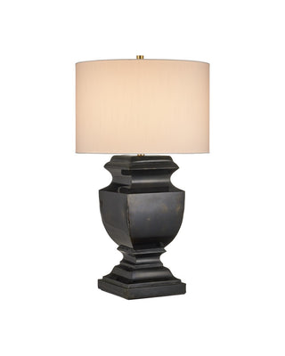 Balustrade One Light Table Lamp in Distressed Light Black