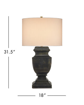 Balustrade One Light Table Lamp in Distressed Light Black