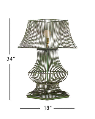 Tuteurs One Light Table Lamp in Distressed Green