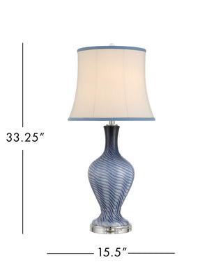 Zeta One Light Table Lamp in Gray Blue/Clear