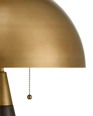 Edith Two Light Desk Lamp in Coffee Brown/Antique Brass