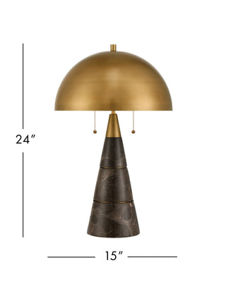 Edith Two Light Desk Lamp in Coffee Brown/Antique Brass