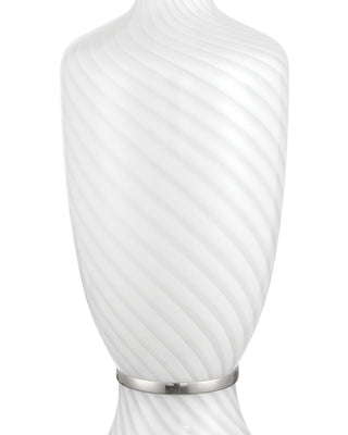Classico Two Light Table Lamp in White/Clear/Polished Nickel