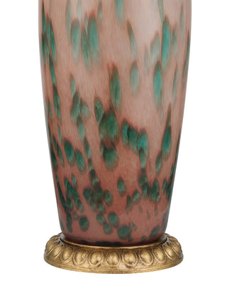 Brielle One Light Table Lamp in Pale Pink/Green/Brown/Gold Leaf