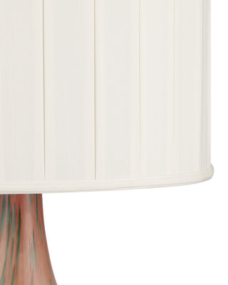 Brielle One Light Table Lamp in Pale Pink/Green/Brown/Gold Leaf