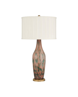 Brielle One Light Table Lamp in Pale Pink/Green/Brown/Gold Leaf