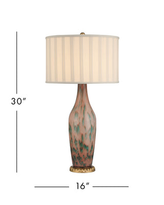 Brielle One Light Table Lamp in Pale Pink/Green/Brown/Gold Leaf