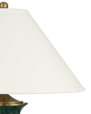 Claude One Light Table Lamp in Green/Antique Brass