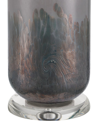 Lewes One Light Table Lamp in Gray/Clear/Polished Nickel