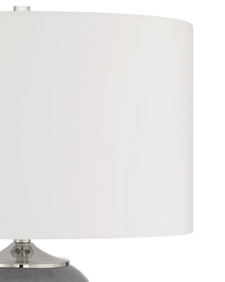Lewes One Light Table Lamp in Gray/Clear/Polished Nickel