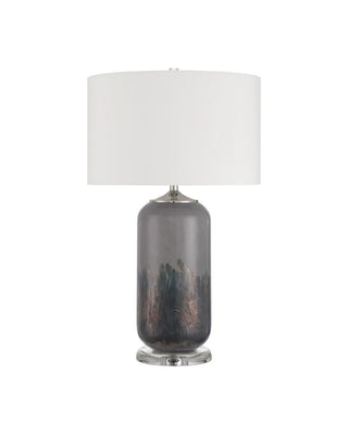 Lewes One Light Table Lamp in Gray/Clear/Polished Nickel