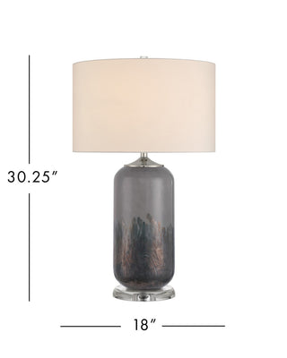 Lewes One Light Table Lamp in Gray/Clear/Polished Nickel