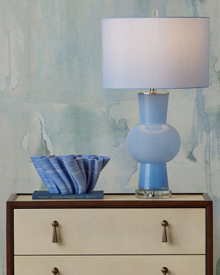 Duende One Light Table Lamp in Blue/Clear