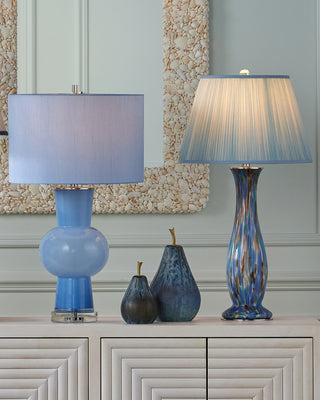 Duende One Light Table Lamp in Blue/Clear