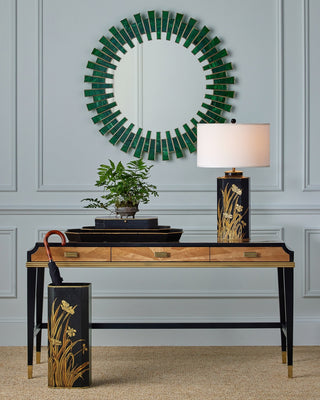 Glasshouse One Light Table Lamp in Black/Gold