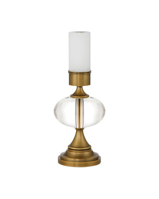 Sashay LED Table Lamp in Clear/Polished Antique Brass