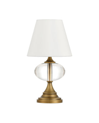 Sashay LED Table Lamp in Clear/Polished Antique Brass