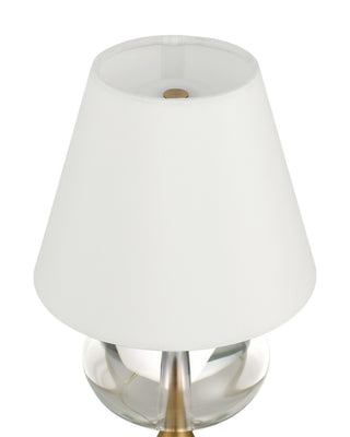 Sashay LED Table Lamp in Clear/Polished Antique Brass
