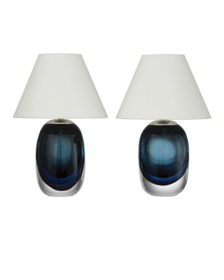 Danza LED Table Lamp in Blue/Clear/Polished NIckel